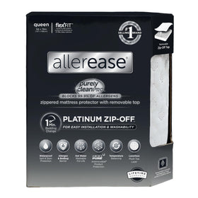 Close-up of Aller-Ease Platinum plush top showing luxurious fabric and texture