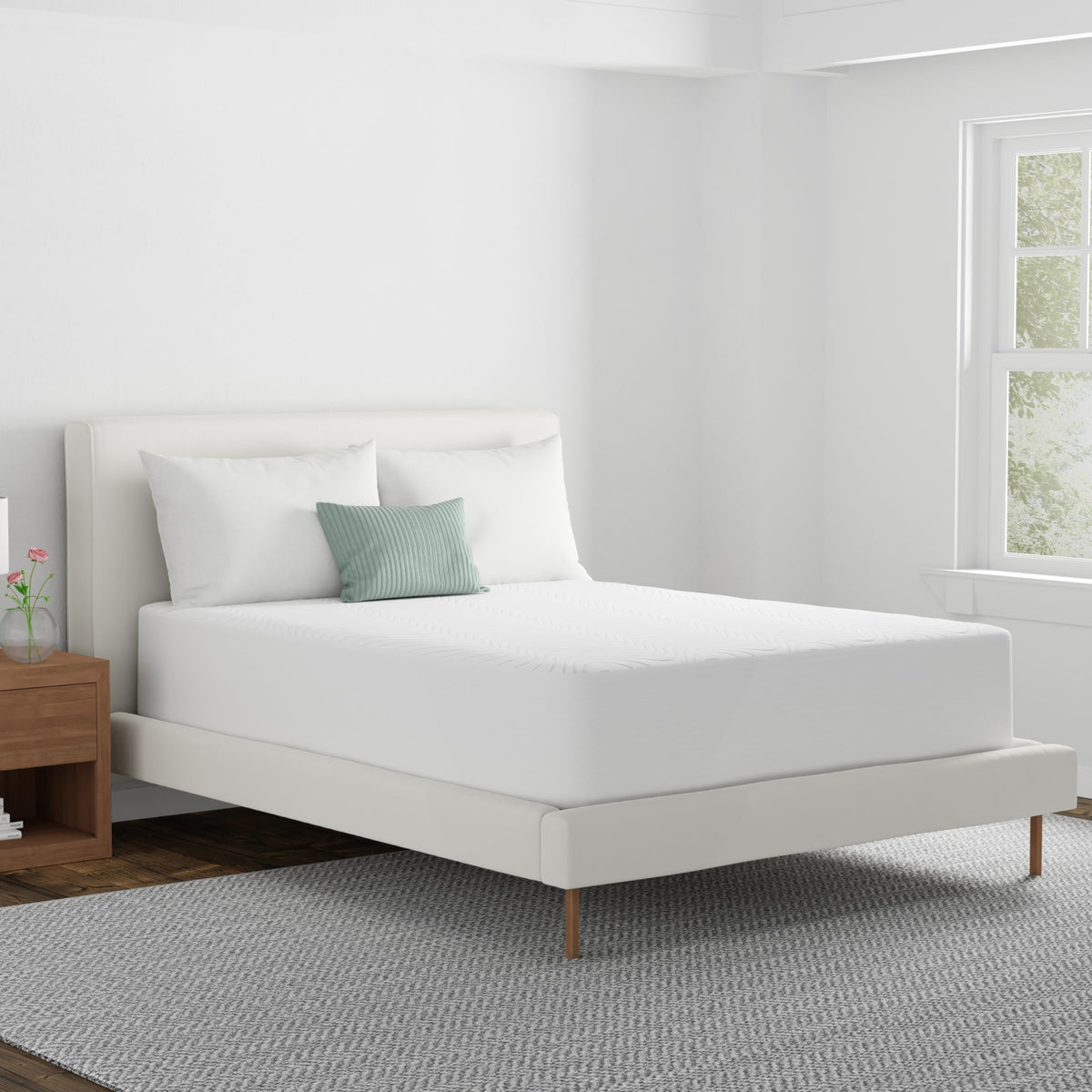 Soft plush knit top adds a comfortable bed feel