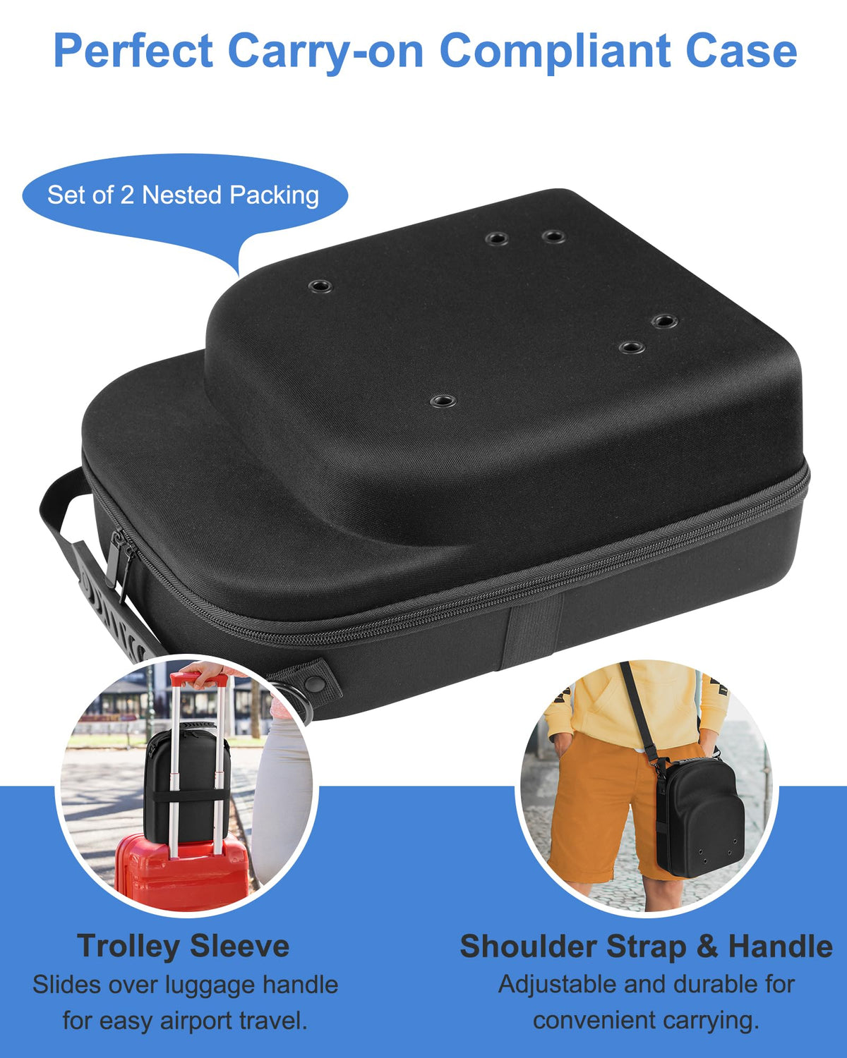 Allgawise hat case with removable shoulder strap for on the go use.