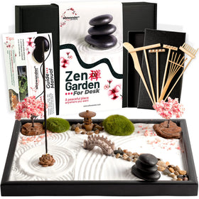 Allowander Zen Garden Kit on a desk for calm focus during work.