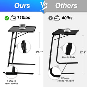 Allpop Max TV Tray locking legs provide stability on uneven surfaces.