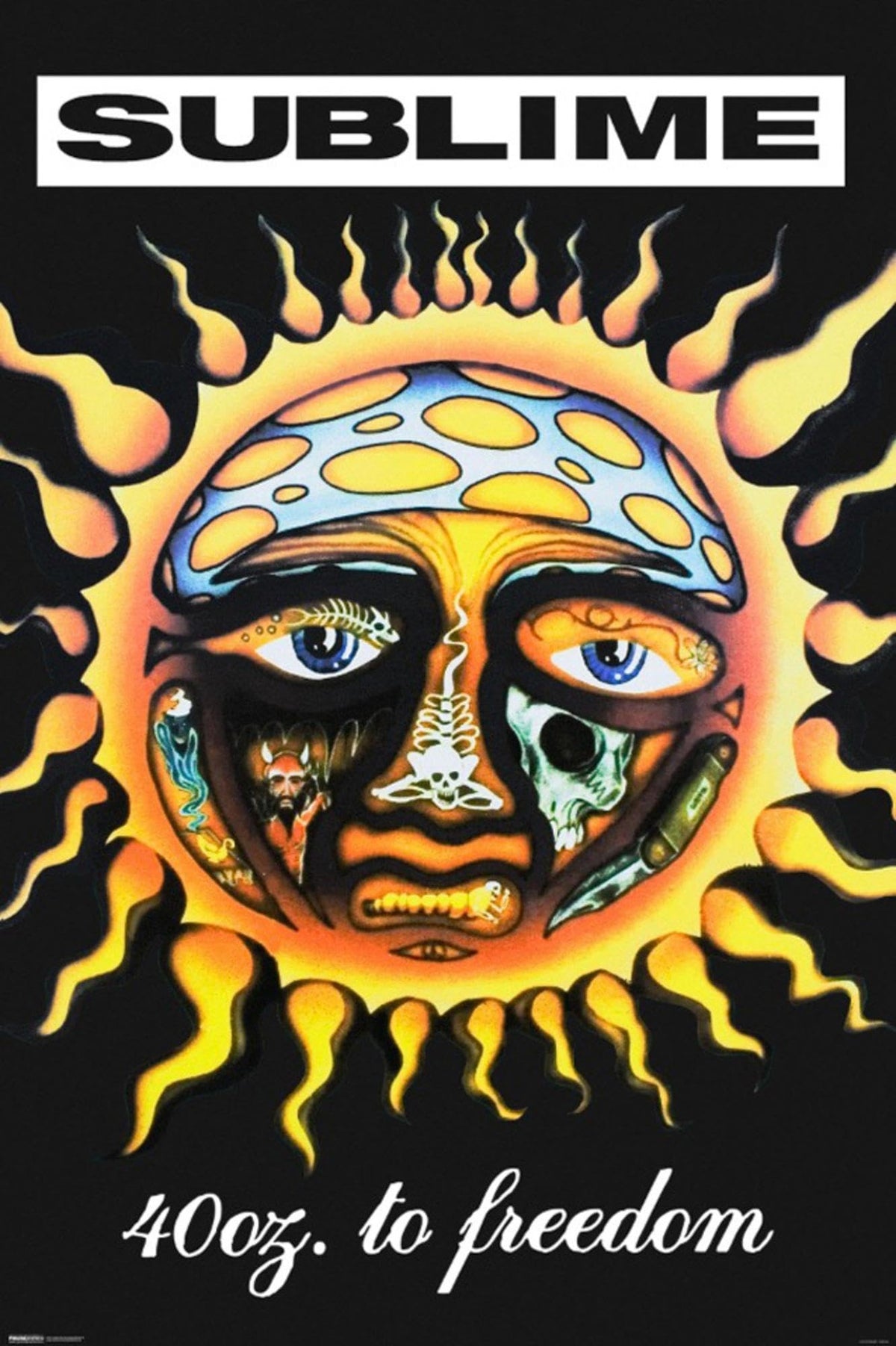 AllPosters Sublime 40 Oz to Freedom poster in a modern hallway showing vivid color