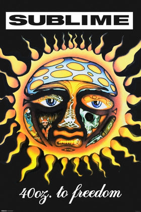 AllPosters Sublime 40 Oz to Freedom poster in a modern hallway showing vivid color