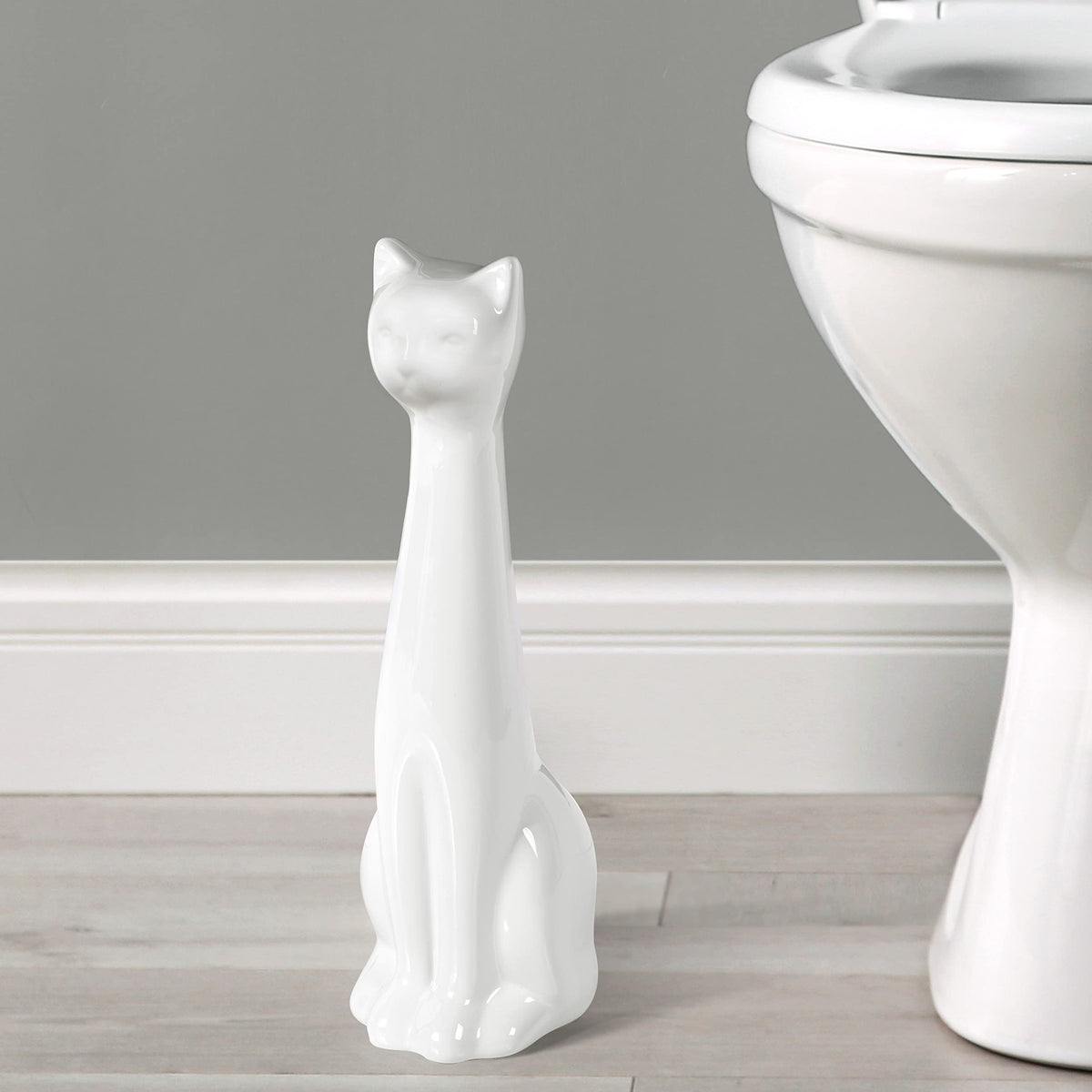 Allure White Cat holder from the side demonstrates compact silhouette.