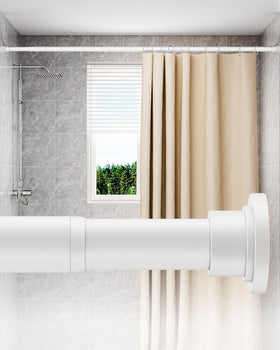 ALLZONE adjustable tension rod window installation demonstrates a no-drill setup