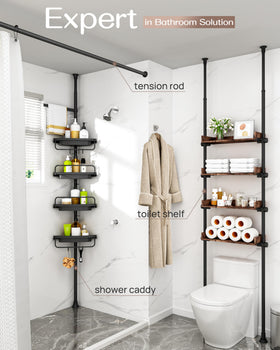 ALLZONE corner shower caddy assembly steps ensure quick, tool-free setup.