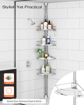ALLZONE eight dual hooks help store towels, razors, and accessories neatly.