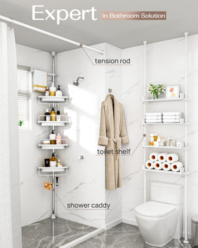 ALLZONE extendable pole helps set the perfect height in any shower for easy access.