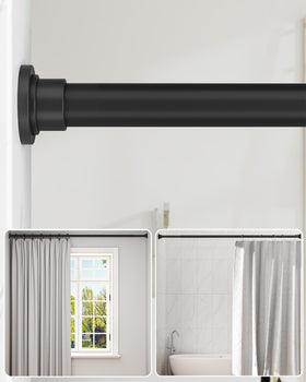 ALLZONE heavy-duty tension rod installed in a bathroom for stable, drill-free support