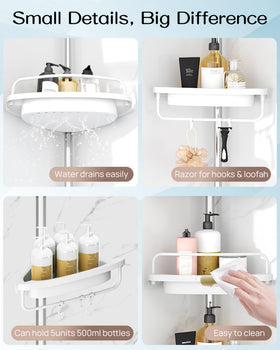 ALLZONE self-draining shelves prevent water buildup for cleaner products.