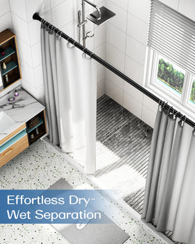 ALLZONE telescopic curtain rod with twist-to-lock for precise length adjustment.