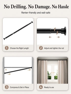 ALLZONE anti-rust coating protects the rod in humid bathrooms.