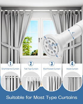 ALLZONE tension rod closet hanging with twist-to-lock adjustment makes it convenient