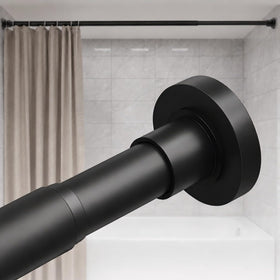 ALLZONE tension rod end caps provide secure grip on wet bathroom surfaces.
