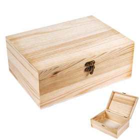 Almagic unfinished wood box top view ready for customization and gift packaging
