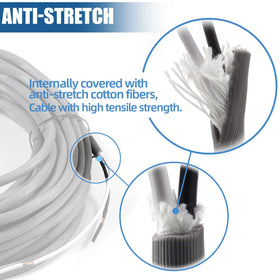 Alocs 36ft length power cord shown with coiled storage for tidy setups.