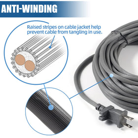 Alocs 125V 12A polarized plug power cord for reliable compatibility with Shark vacuums.