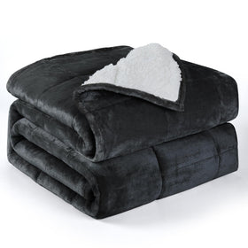 Alomidds sherpa fleece weighted blanket showing plush texture for comfort.
