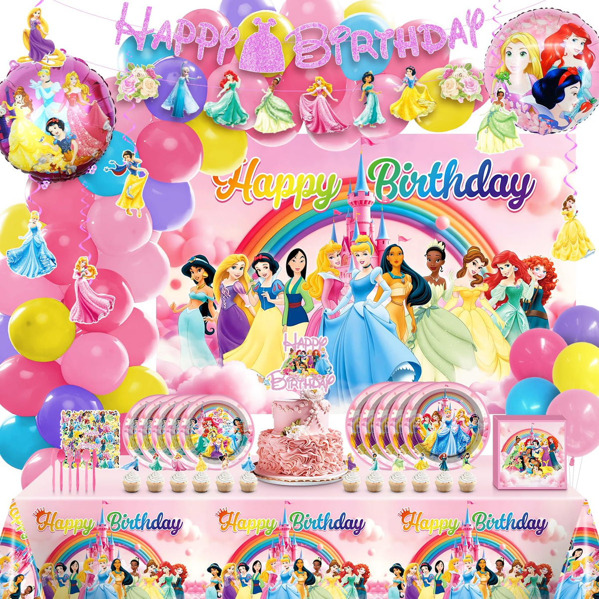 alotfs Princess balloon arch 120 balloons for a festive entryway and photo-worthy moment