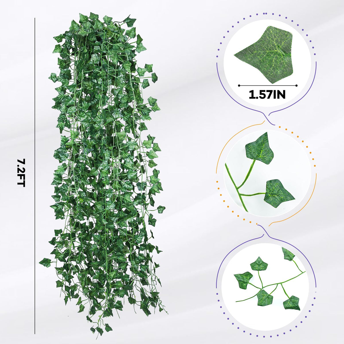 Alotiki artificial ivy garland measuring seven feet for versatile decoration.