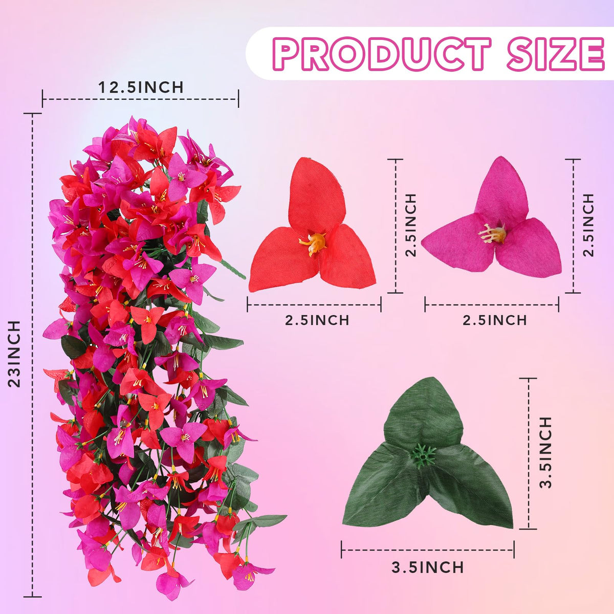 Alotiki Bougainvillea outdoor hanging flowers, easy porch decoration without watering or maintenance.