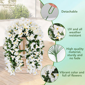 Alotiki Bougainvillea white hanging flowers outdoor adds natural charm to porches and walkways.