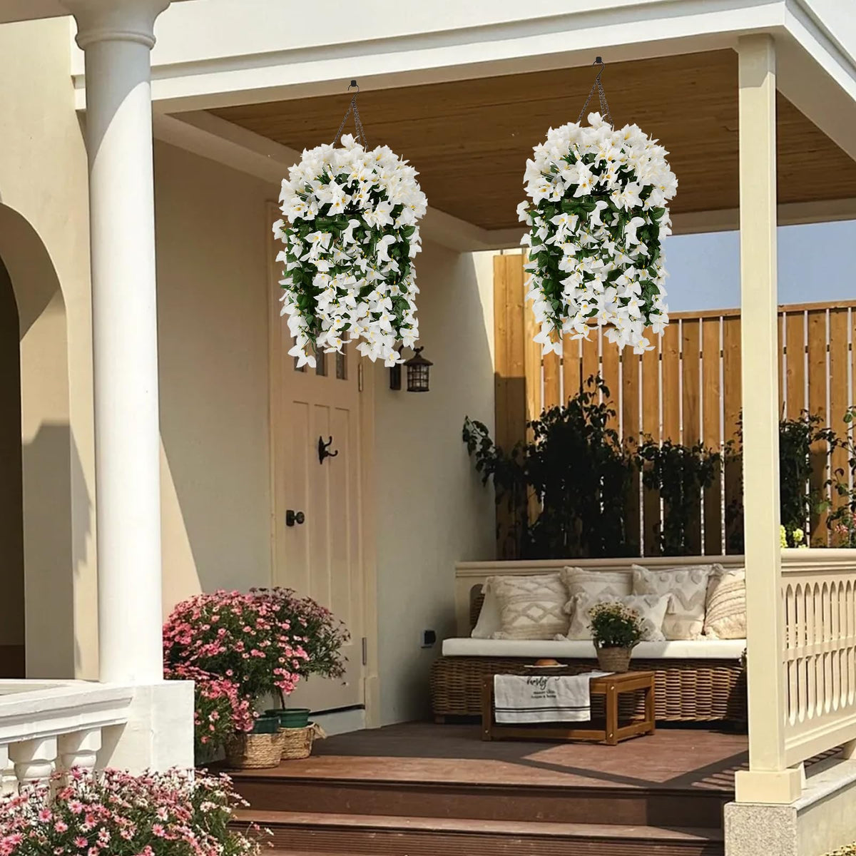 Alotiki Bougainvillea white UV durable material withstands sun exposure for lasting beauty.