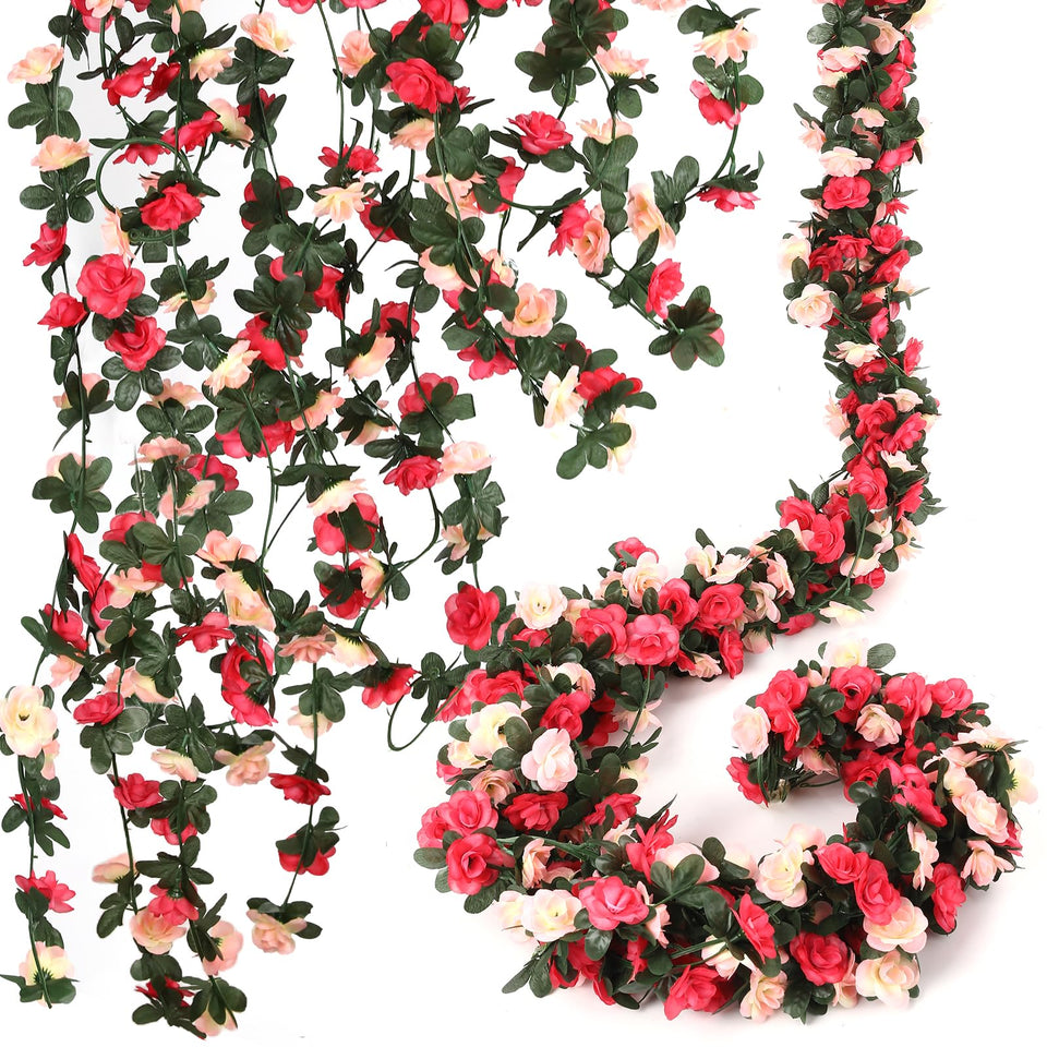 Alotiki rose garland 16-pack creates a seamless wedding backdrop