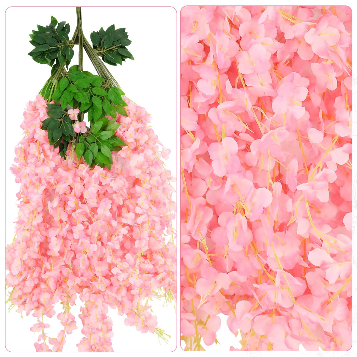 Alotiki pink wisteria vines with flexible stems for quick centerpieces.