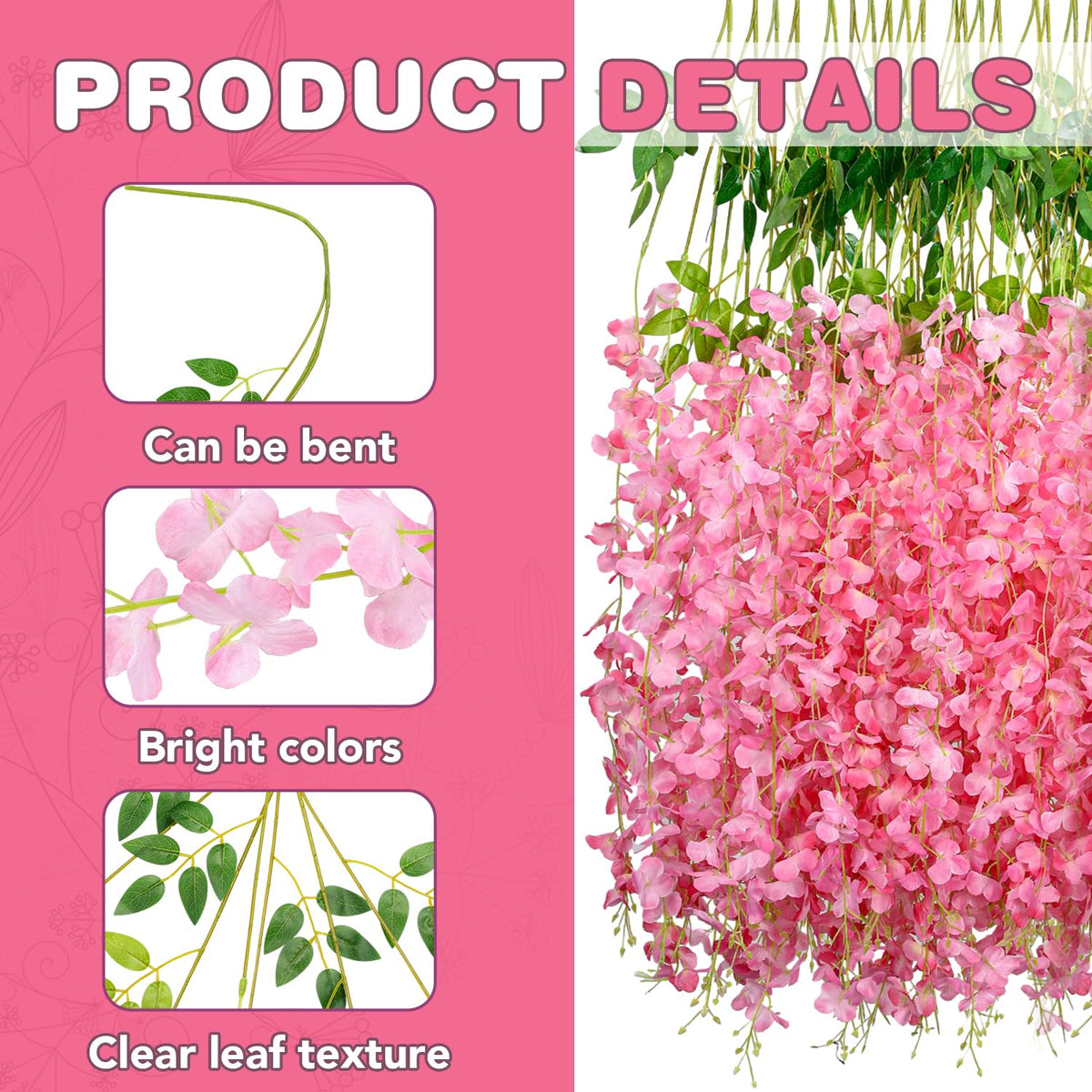 Alotiki Wisteria garland on arch creates romantic garden ceremony ambiance.