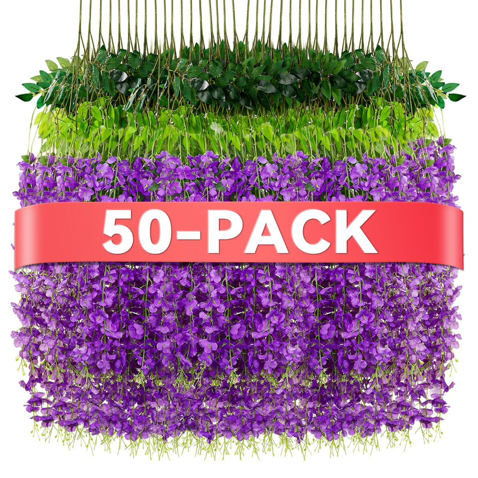 Alotiki Wisteria hanging flowers 50-pack for elegant arch decor.