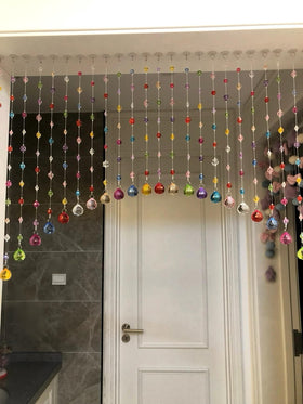 Alpengulen crystal beaded curtain rainbow strings brighten doorways with color play.