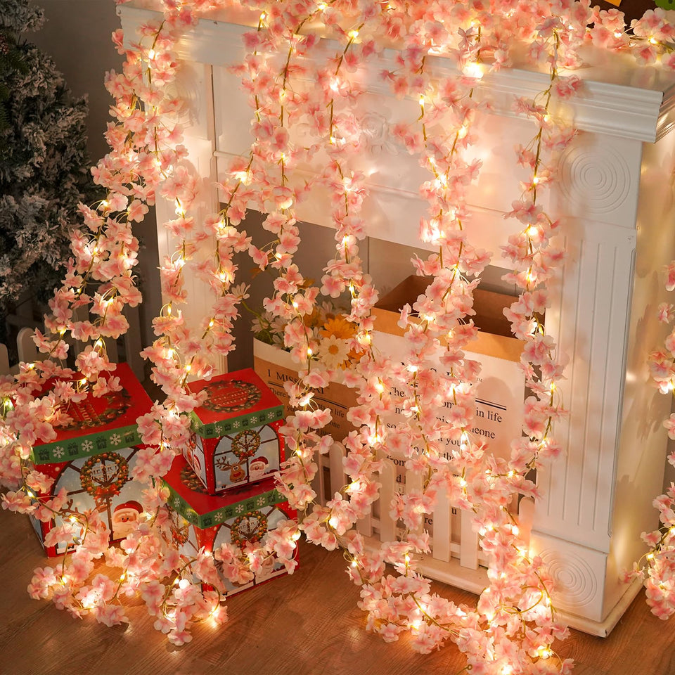 Alpha Decor cherry blossom vine with lights enhances weddings and photo backdrops.