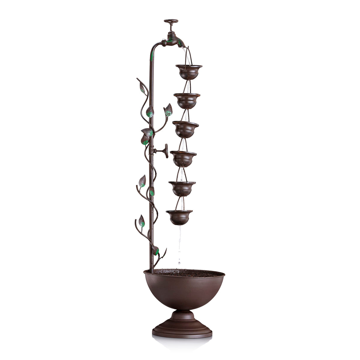 Alpine MAZ254 six cascading cups fountain for tranquil patios and gardens.