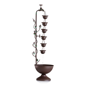 Alpine MAZ254 six cascading cups fountain for tranquil patios and gardens.