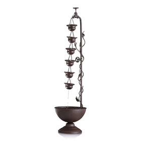 Alpine MAZ254 vintage-style waterfall provides calming sounds for patios, yards, or indoors.