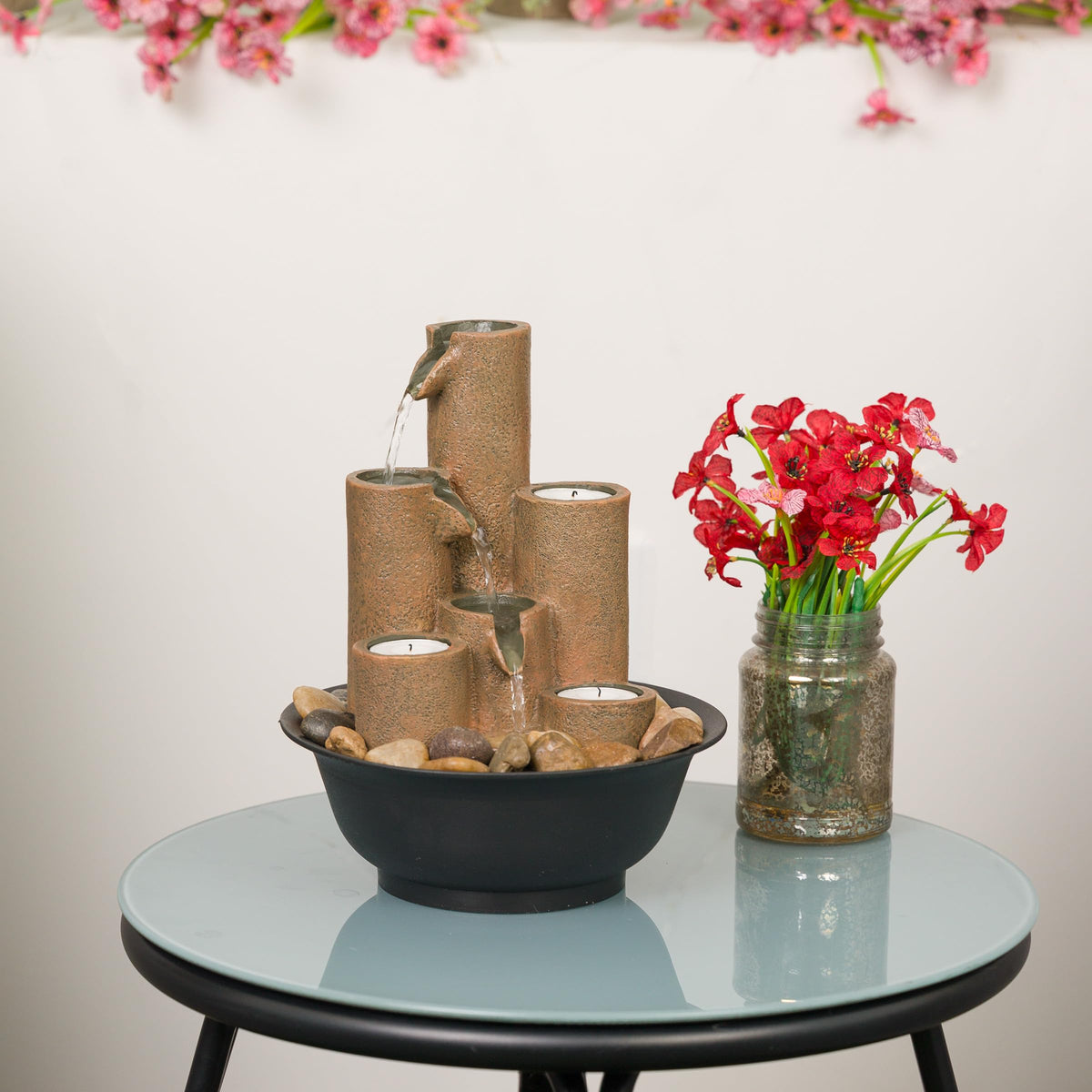 Alpine WCT202 compact tabletop fountain fits small spaces while providing ambient sound.