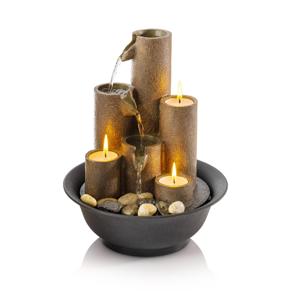 Alpine WCT202 waterfal ltabletop fountain creates a calming cascade for your desk or shelf.