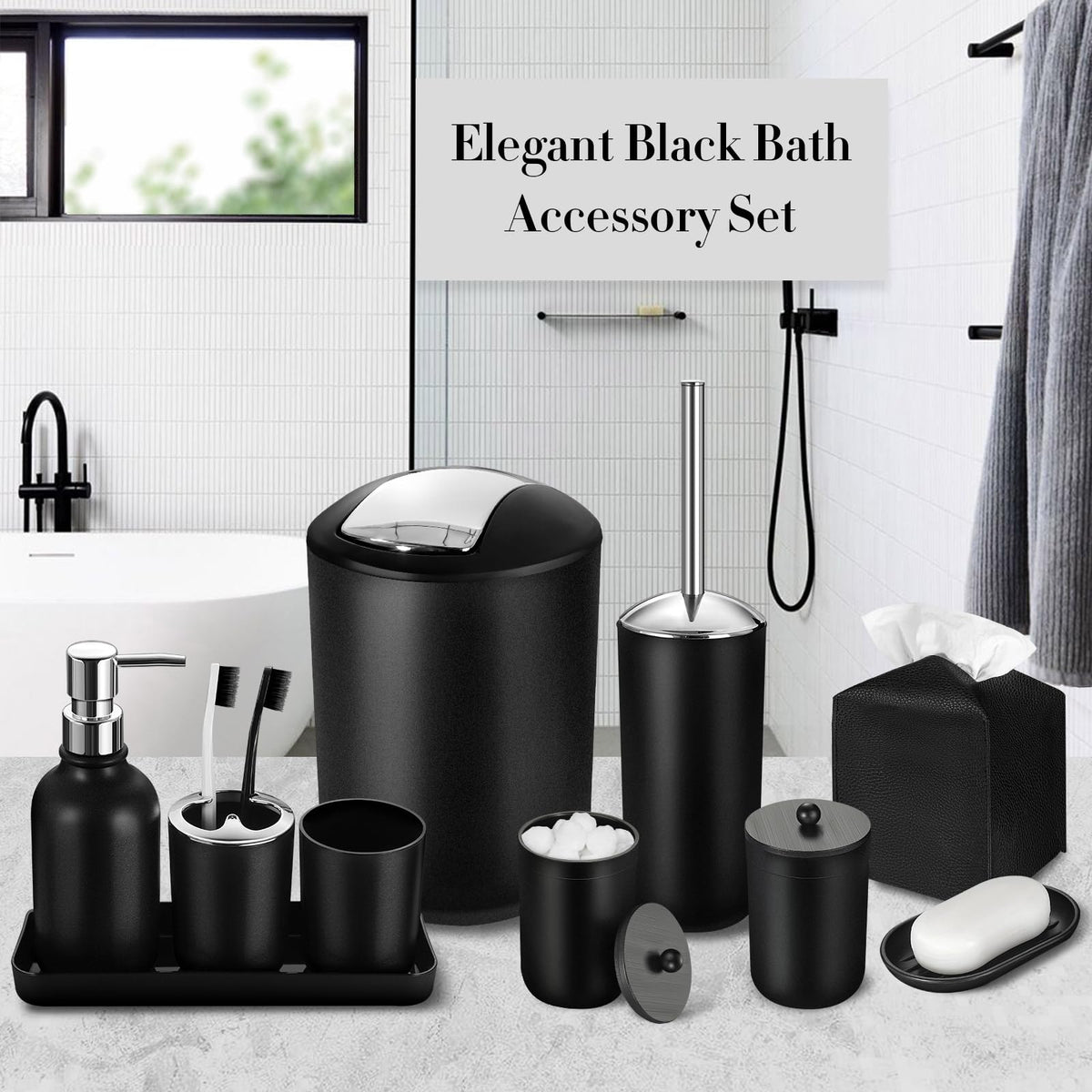 ALPIRIRAL qtip holder—matte black finish, compact storage for cotton swabs.