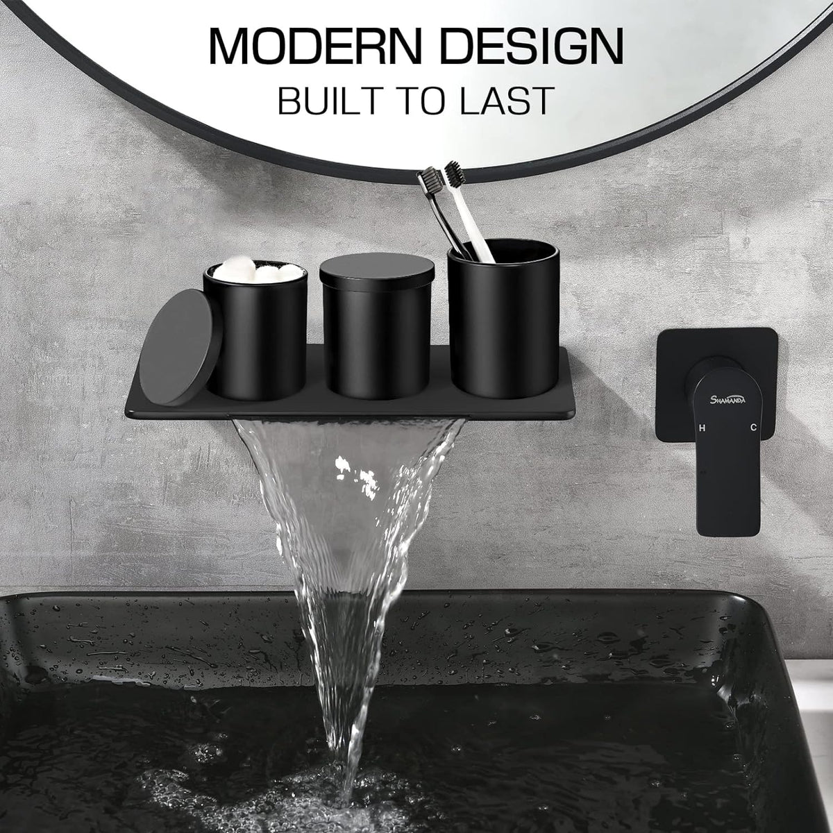 ALPIRIRAL thickened-glass base adds durability in moist bathrooms