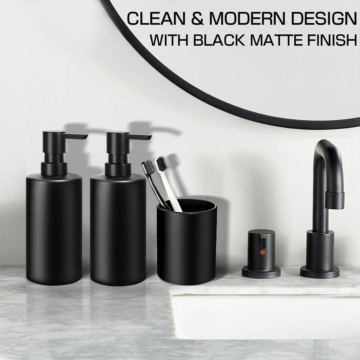 ALPIRIRAL toothbrush holder with matte finish keeps brushes organized