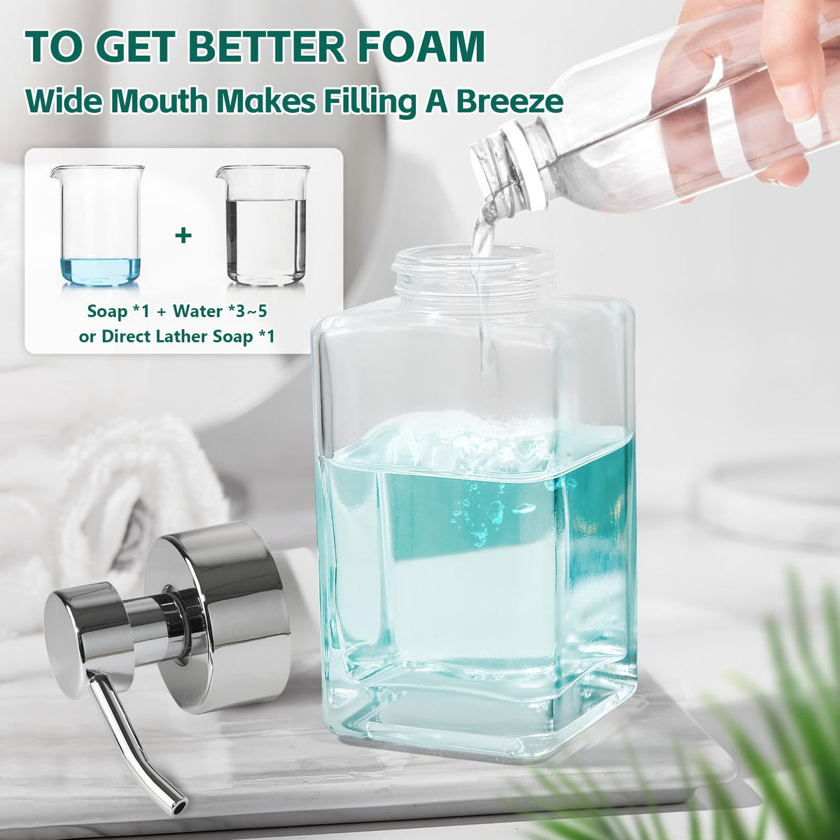 ALPIRIRAL thick glass dispenser combines durability with clear visibility