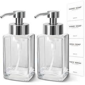 ALPIRIRAL two-square glass dispensers for a minimalist bathroom