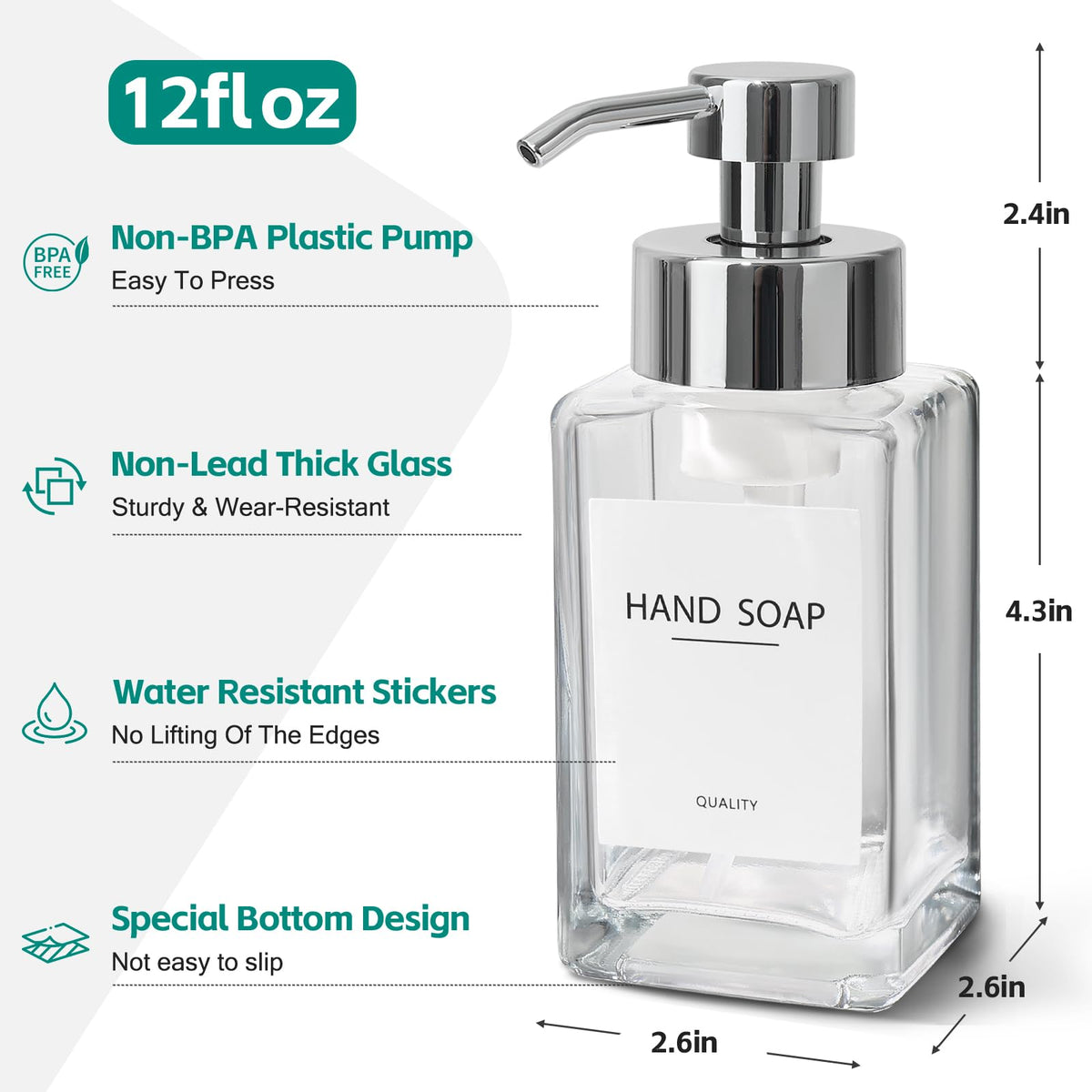 ALPIRIRAL upgraded foam pump ensures smooth, mess-free handwashing