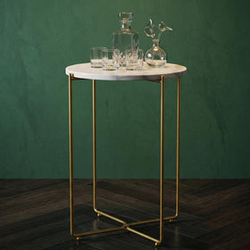 ALPOME gold metal legs add contemporary shine and stability.