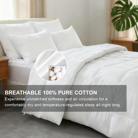 Eight corner tabs secure duvet cover to prevent shifting and bunching.