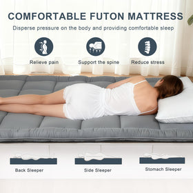 ALPSWAN futon middle layer flex support foam evenly distributing pressure.