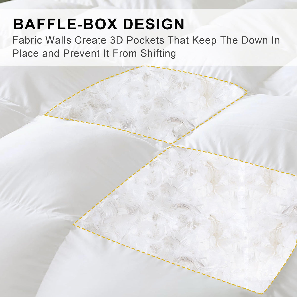 Hotel-grade white bedding from ALPSWAN adds luxury to your bedroom.
