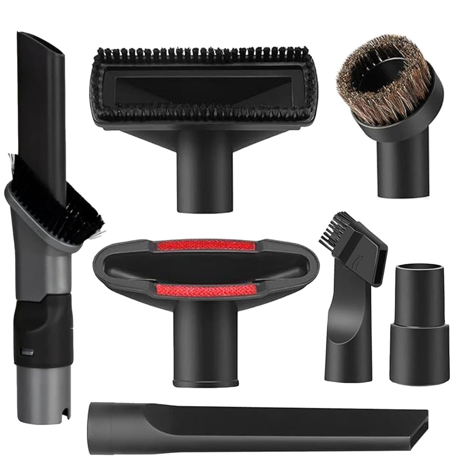 Alrens 7pcs vacuum attachments set extends reach for hard-to-reach areas.