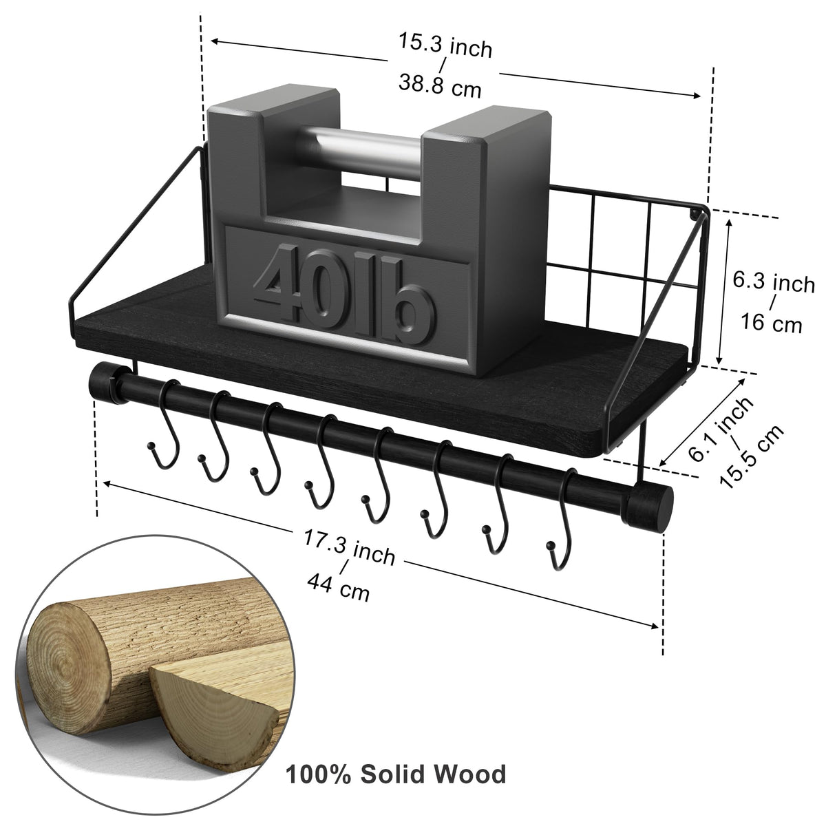 Alsonerbay easy-install shelf with hardware included for quick mounting